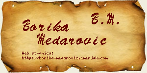 Borika Medarović vizit kartica